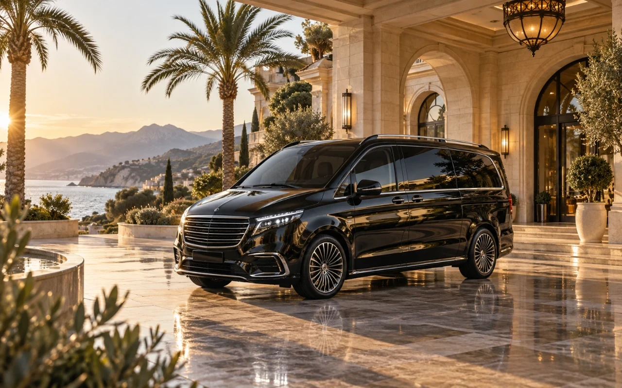 Antalya otel girişinde lüks VIP minivan