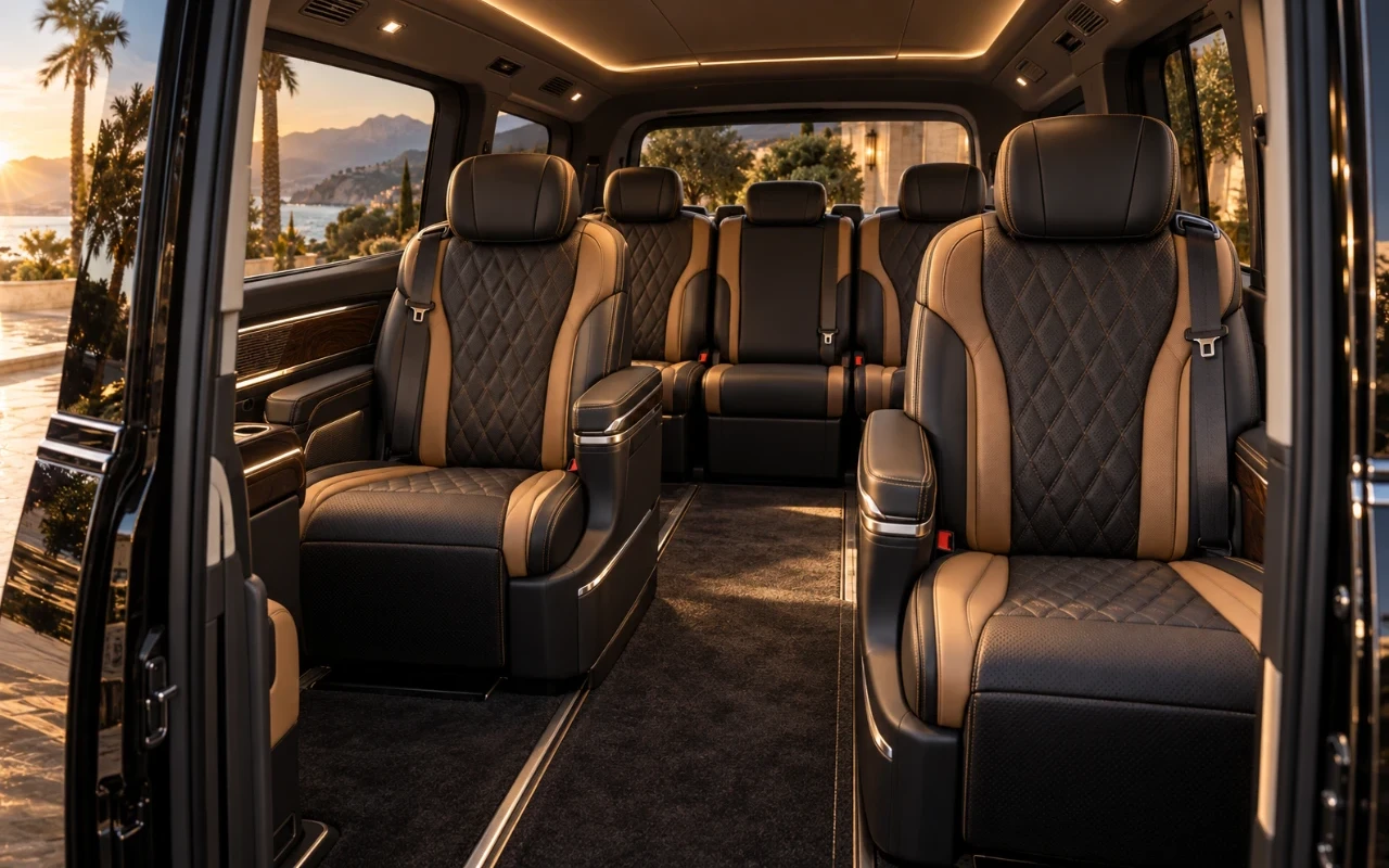 VIP minivan yedi koltuklu lüks iç kabini