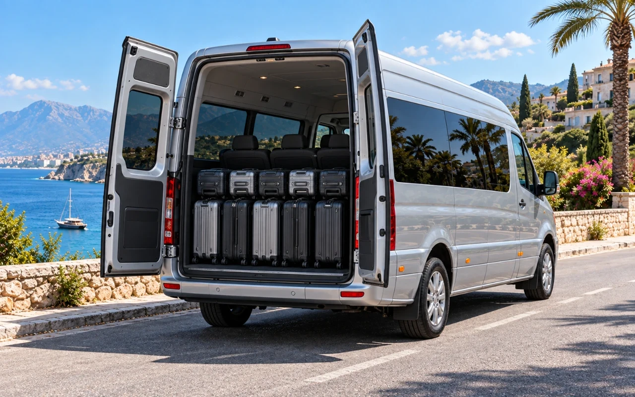 Mercedes Sprinter açık arka bagajı ve valiz alanı